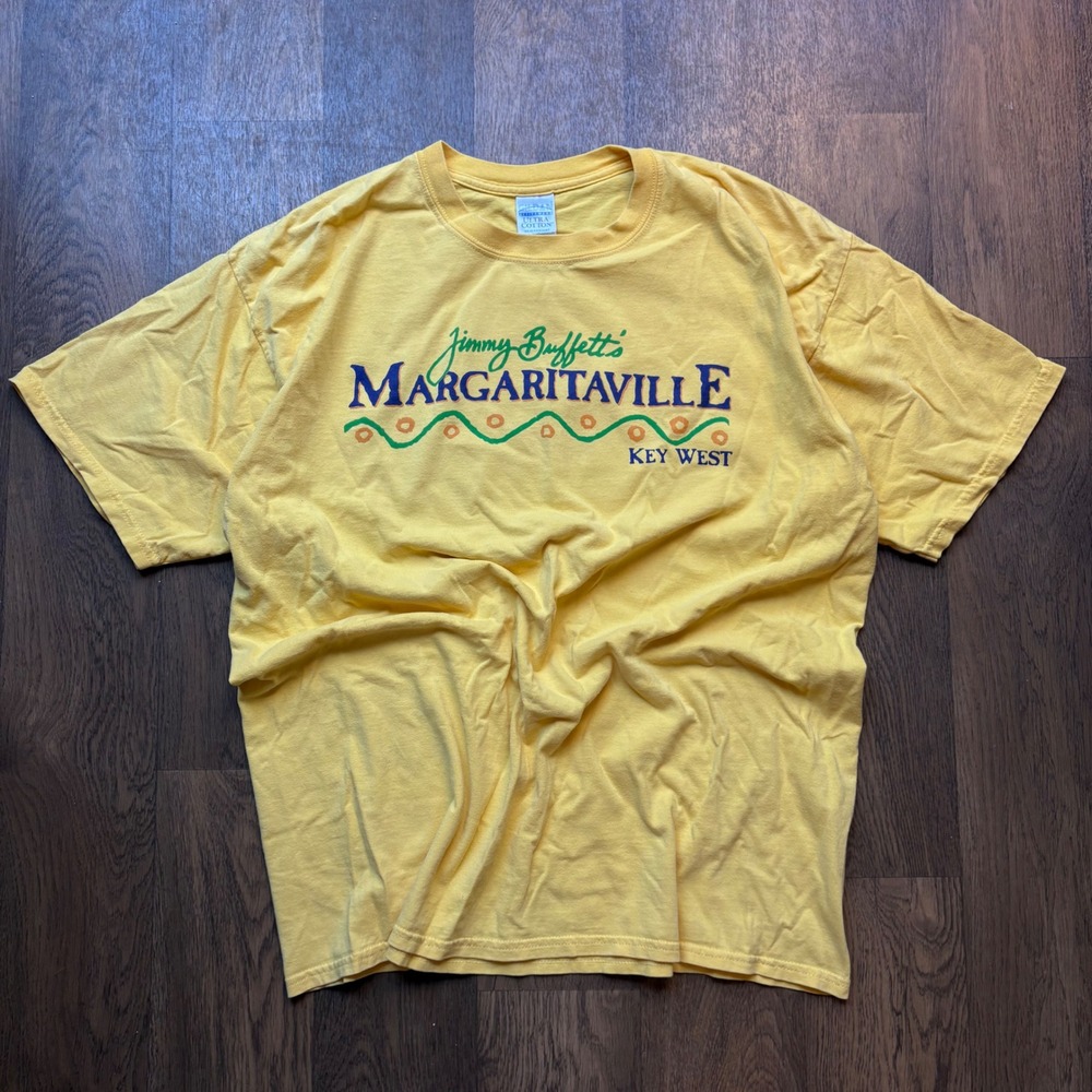 Vtg 90s Jimmy Buffet's Margaritaville Key West Resturant Tourist Graphic T Shirt